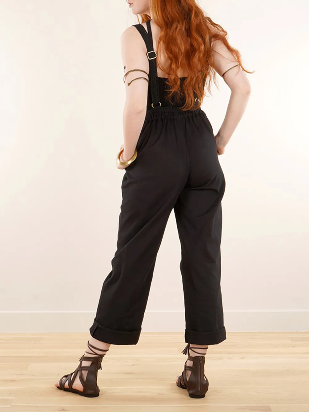 Strappy Bar Back Jumpsuit With Crochet