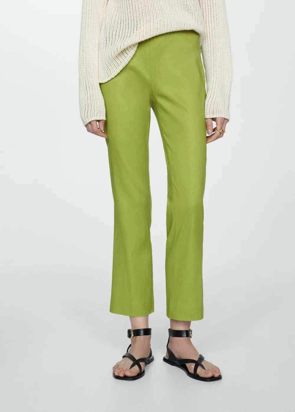 Linen flare trousers