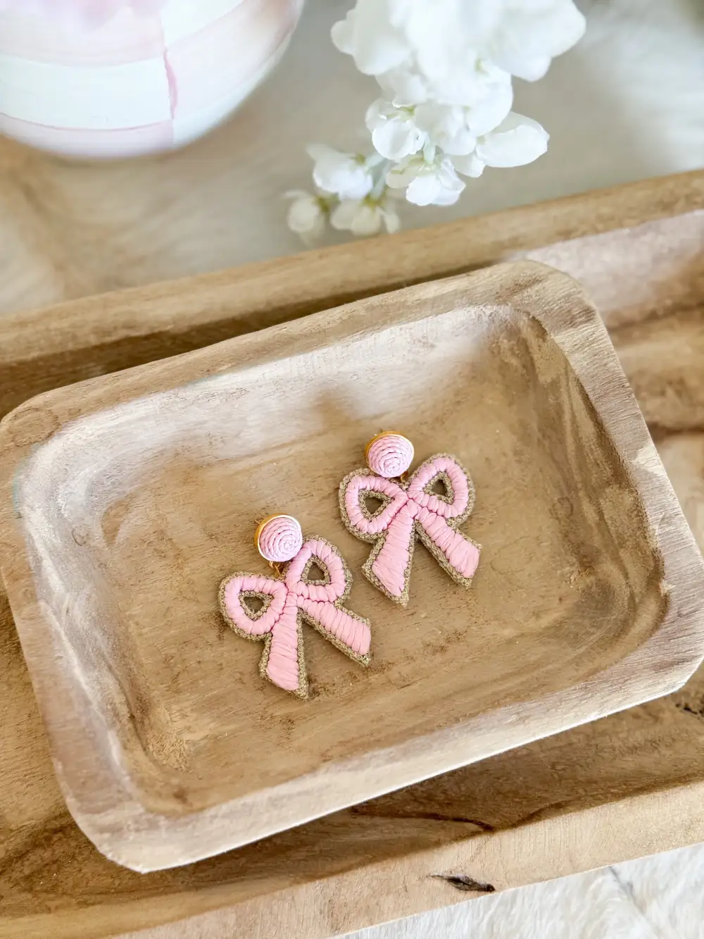 Bow Raffia Earrings