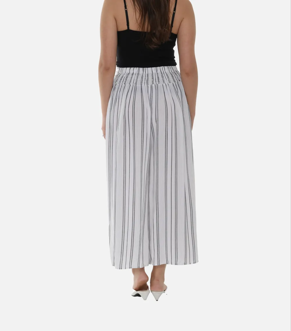 S Striped Split Wide Leg Pants