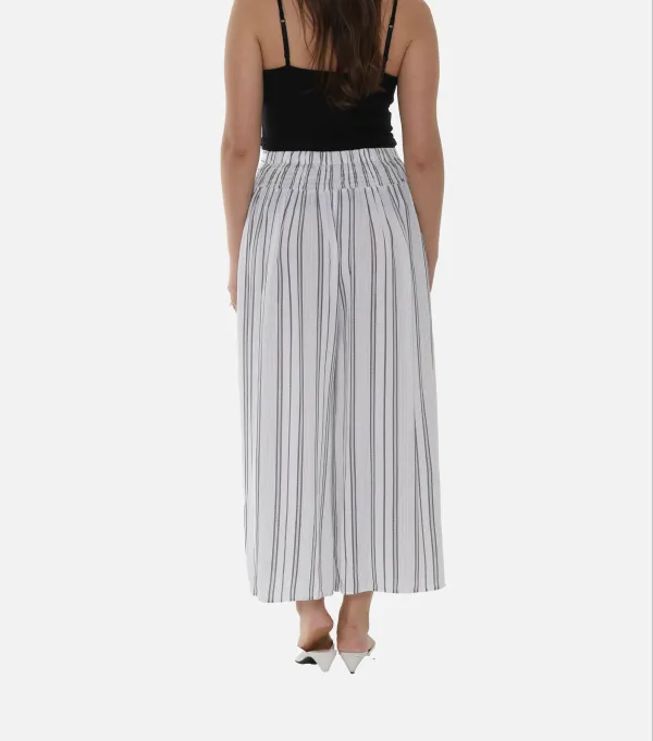 S Striped Split Wide Leg Pants