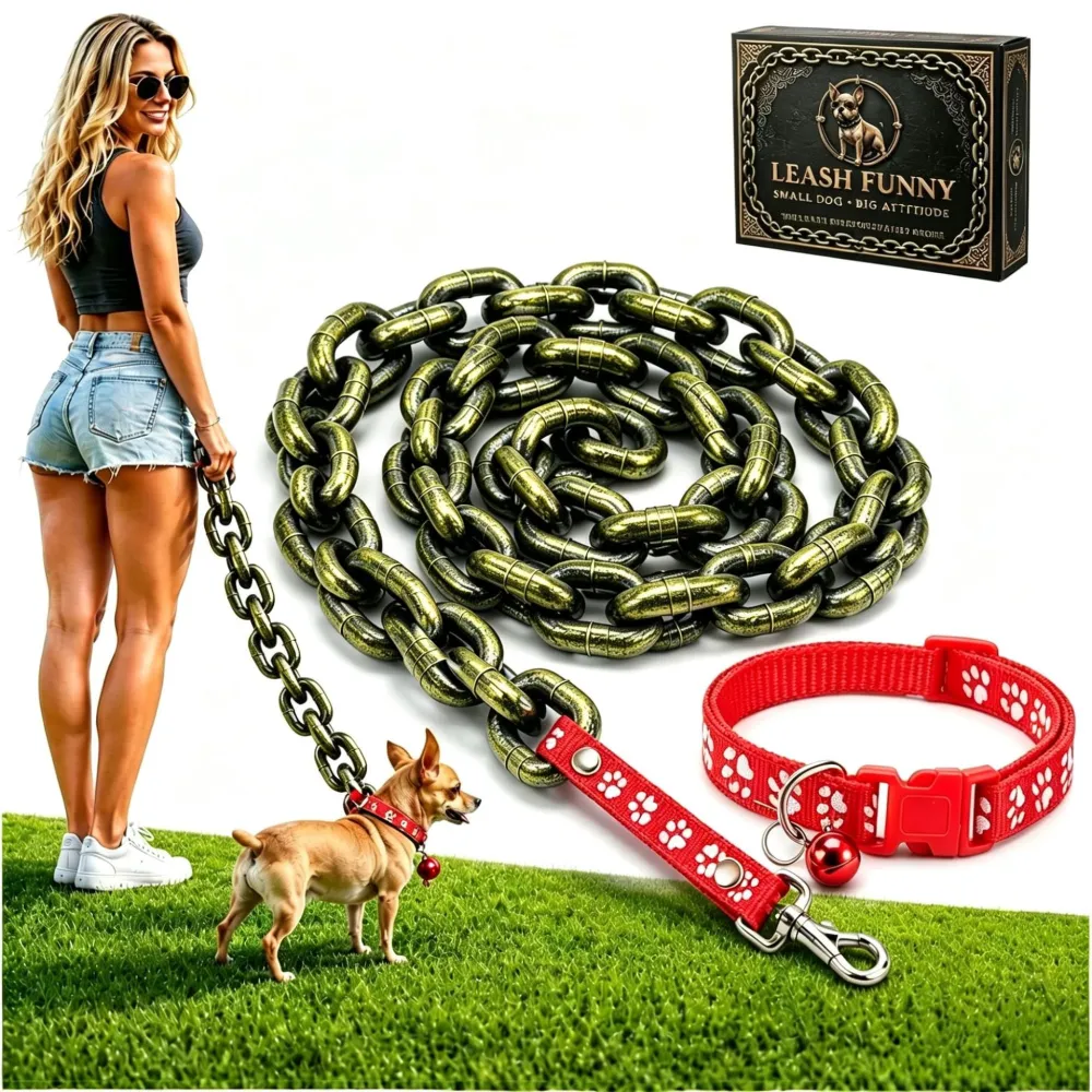 Funny Pet Simulation Thick Iron Chain with Collar