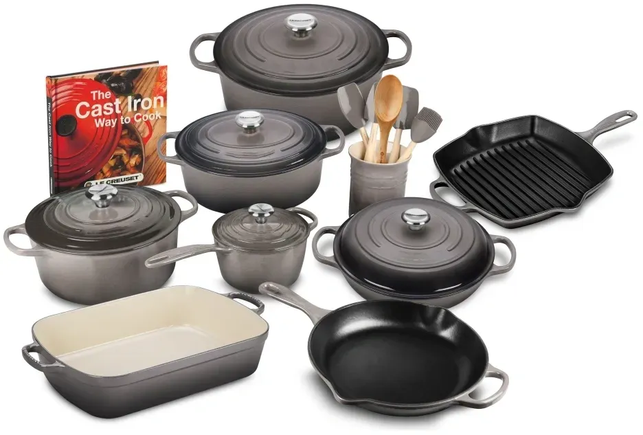 (Store Closing Sale) 21-piece Signature Cast Iron Cookware Set