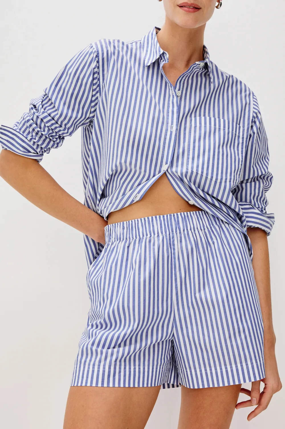 Loose And Comfortable Cotton Striped Short Pants