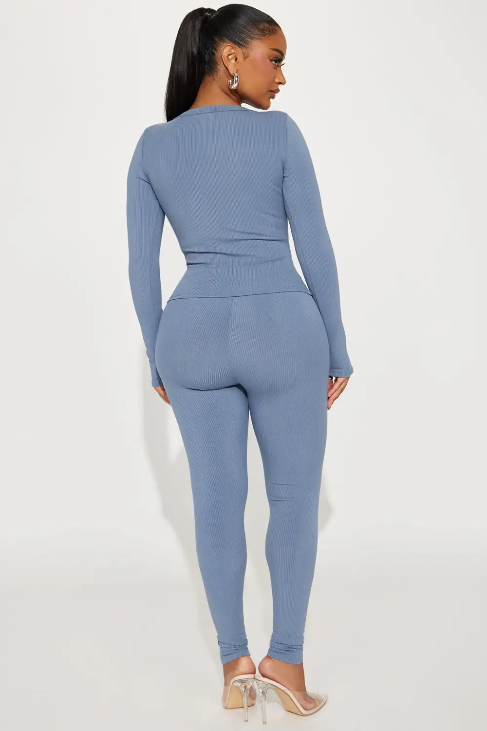 Braelynn Snatched Pant Set - Charcoal