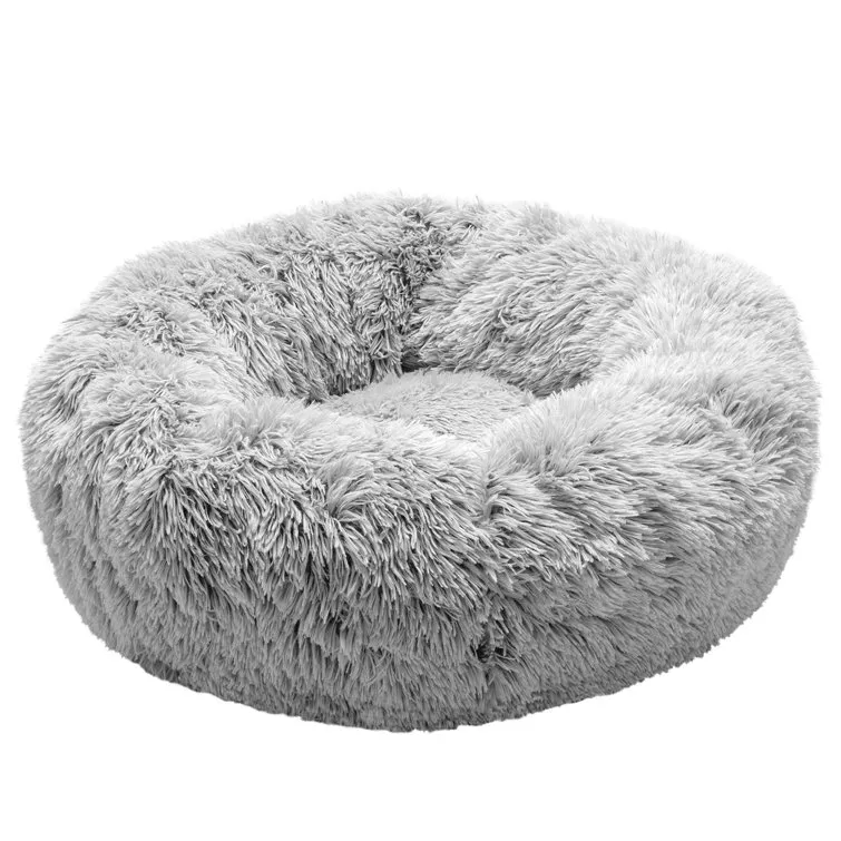 Calming Cuddler Long Fur Donut Bed