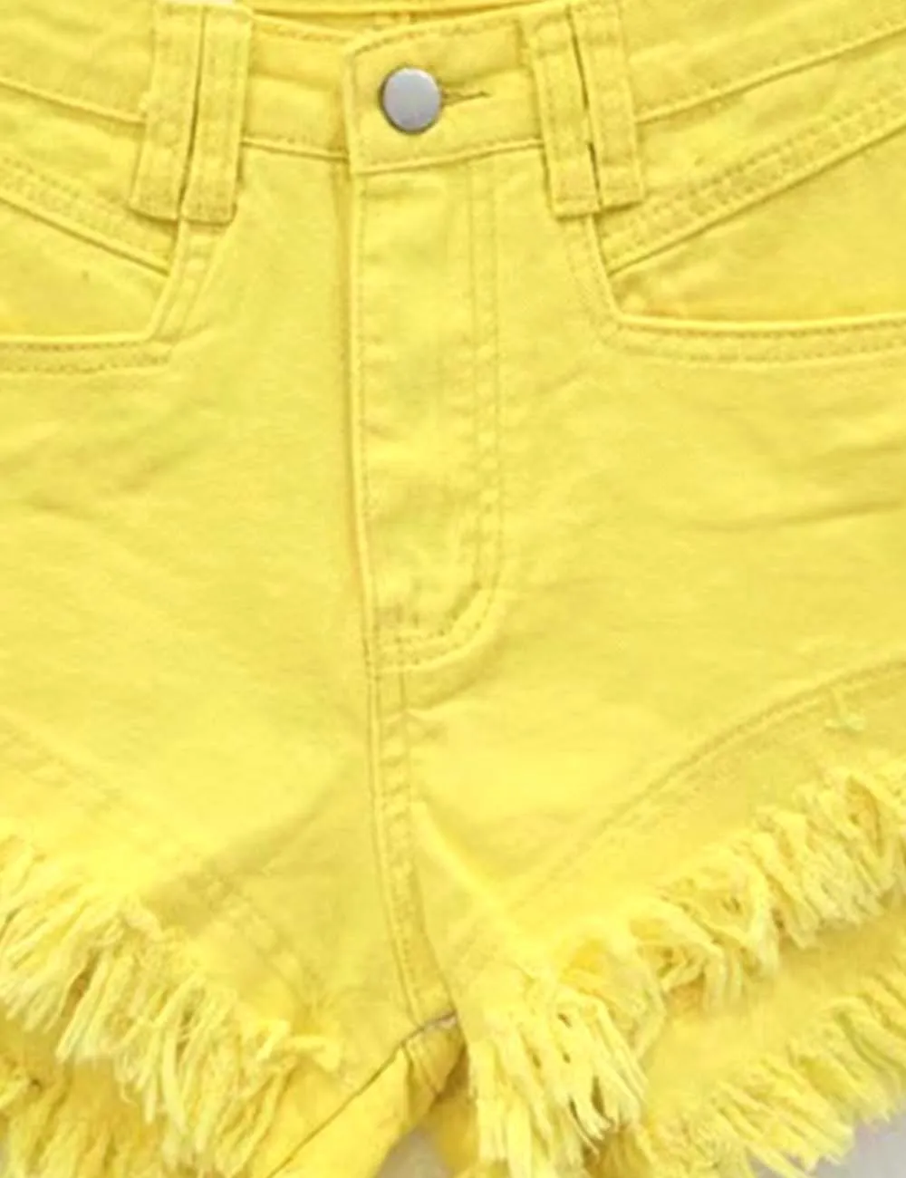 Pocket Frayed Denim Shorts