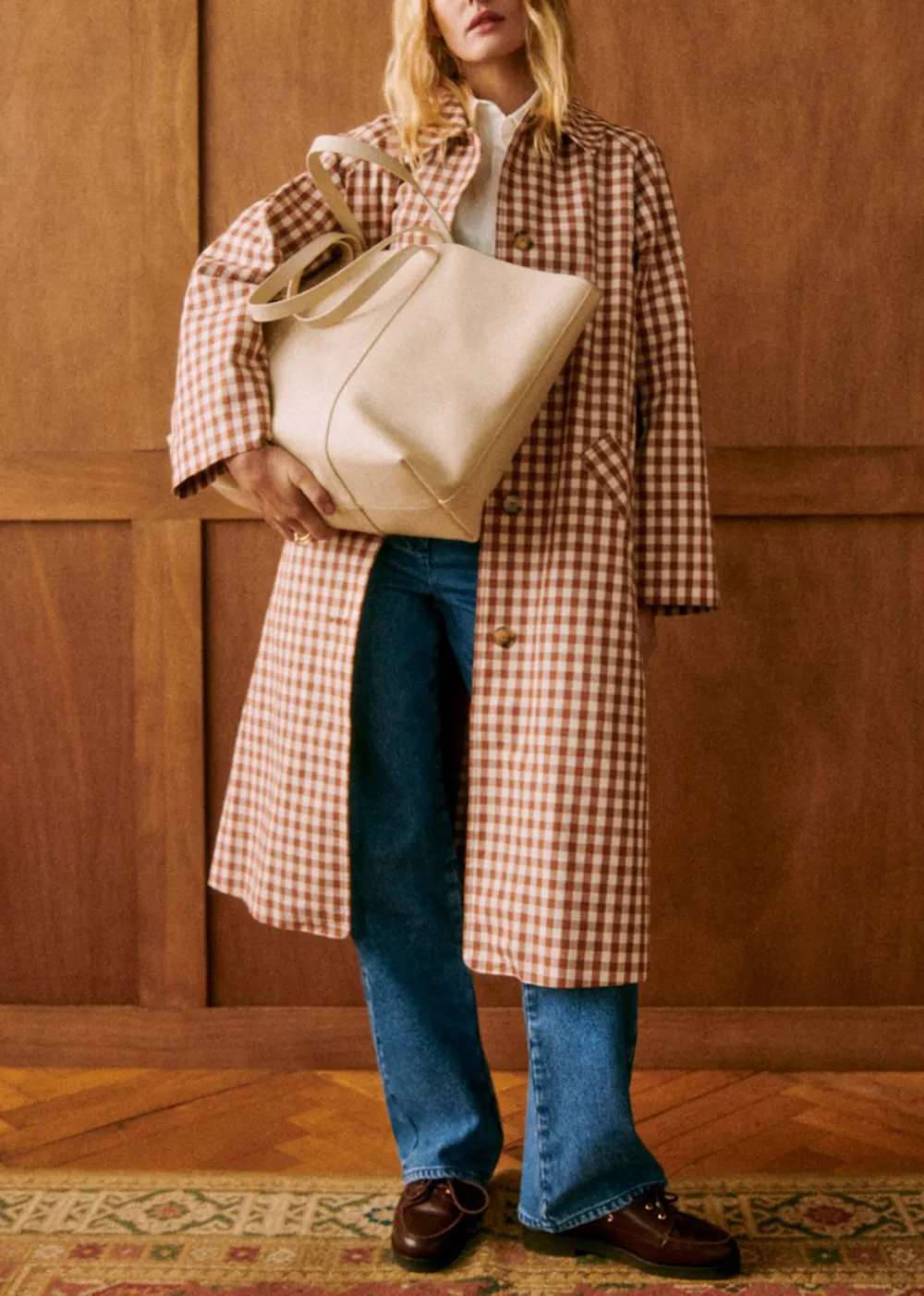 Brown Plaid Long Coat