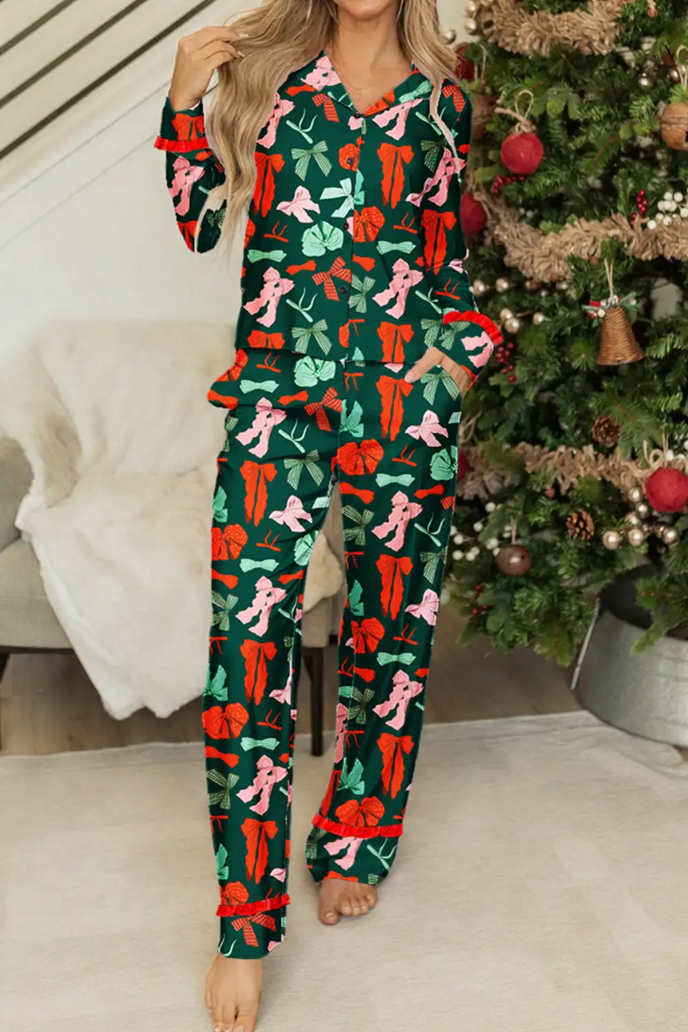 Bow Print Pajama Set