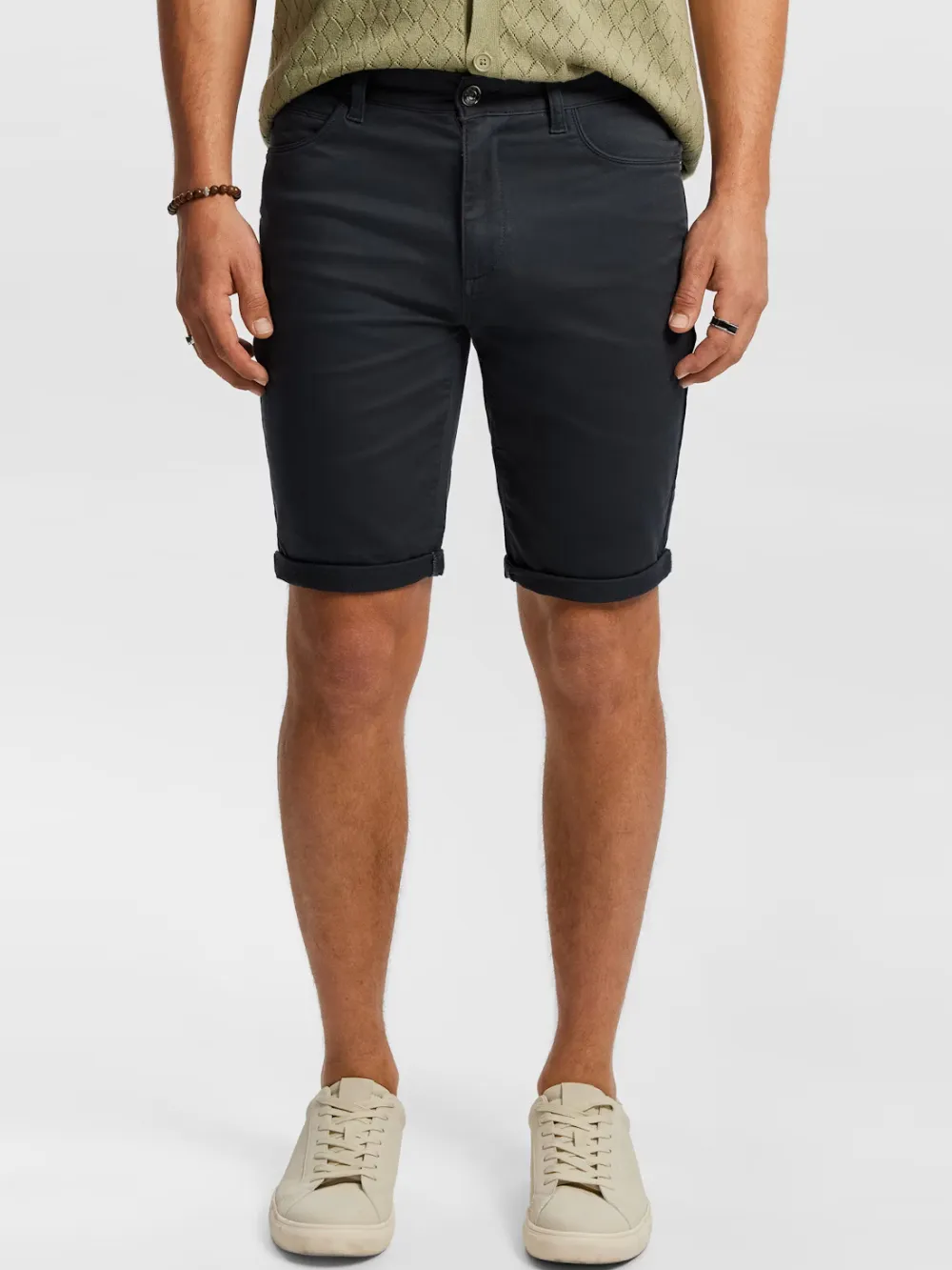 Charcoal Casual Style Denim Short