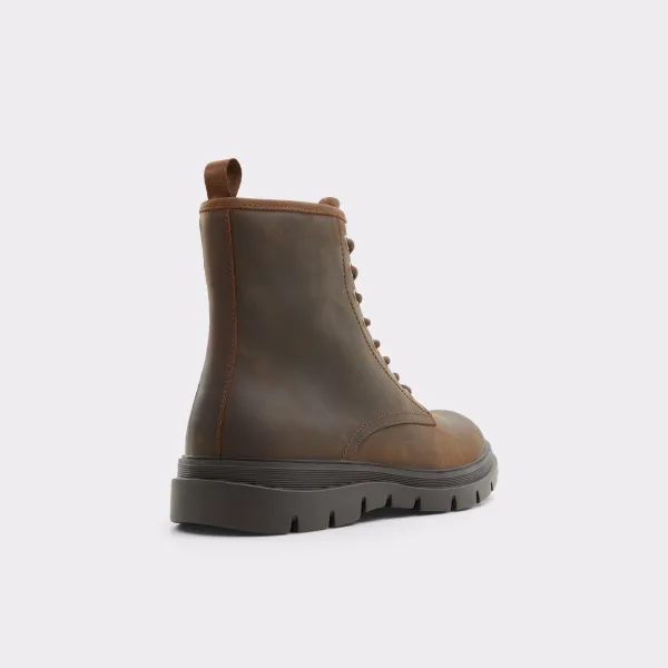 Dark Brown High Top Flat Lace-Up Men's Boots