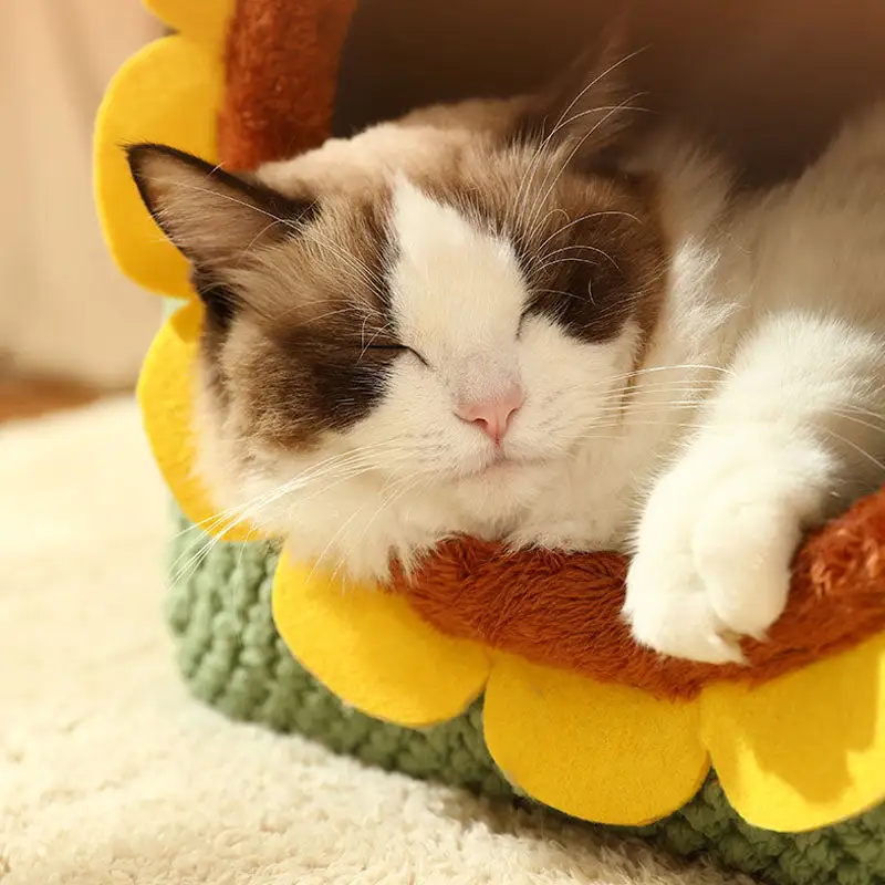 Adorable Sunflower Farm Plush Cat House