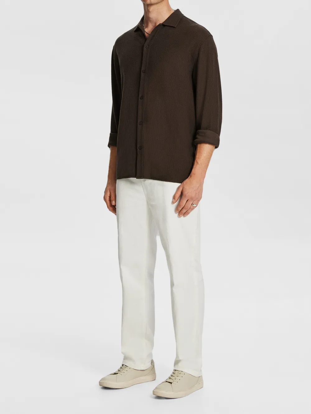 Chocolate Long Sleeve Cotton Shirt