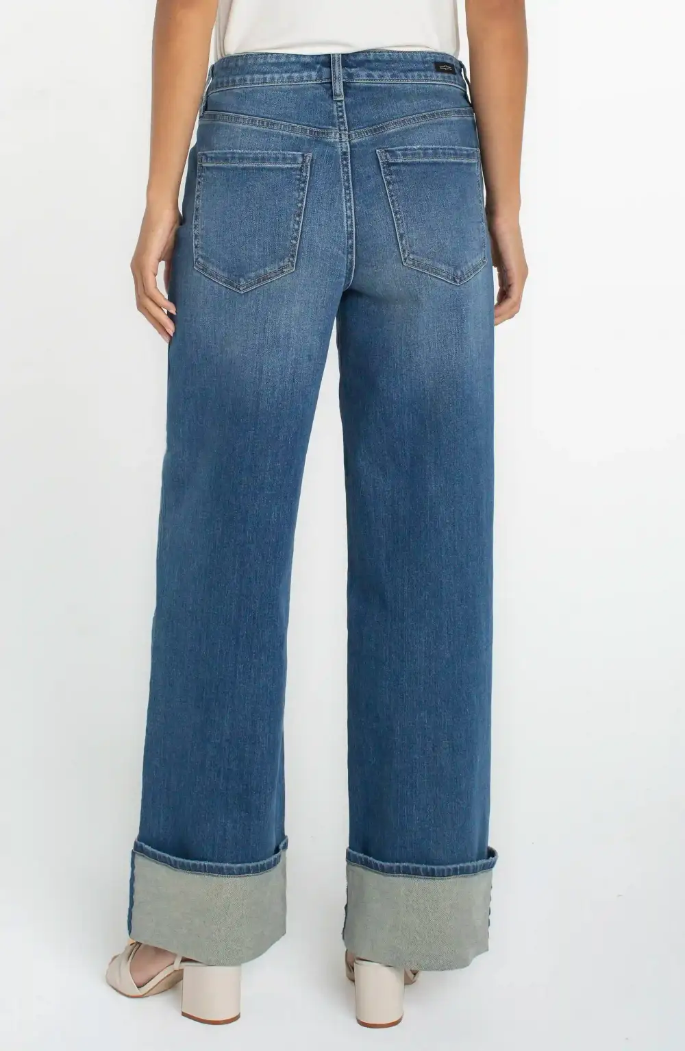 Wide Leg High Rise Straight Leg Jeans