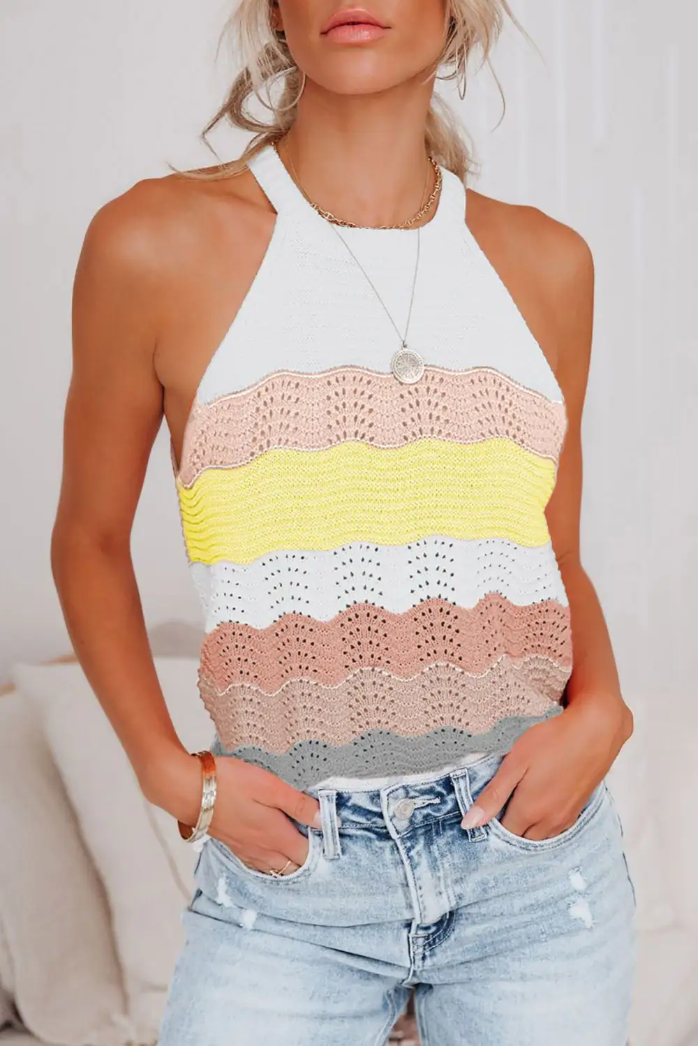 Knit Colorblock Tank Top