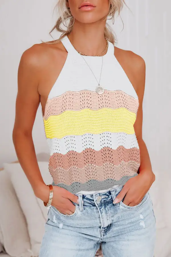 Knit Colorblock Tank Top