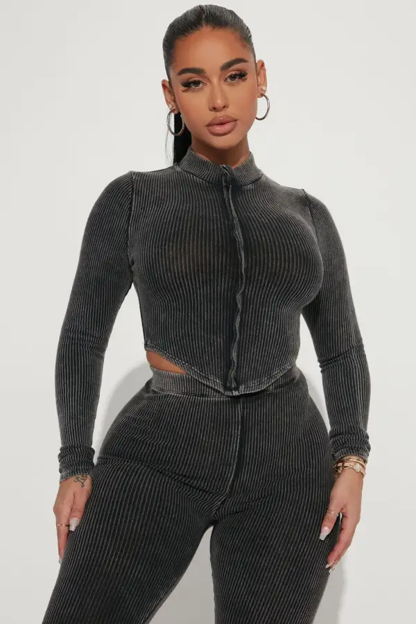 Can Tell It All Ribbed Legging Set 30 - Black