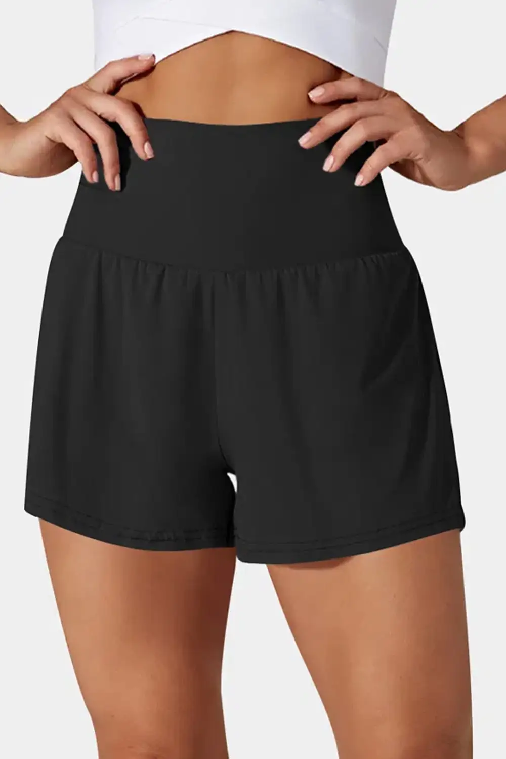 Pocketed Wide Waistband Swim Shorts