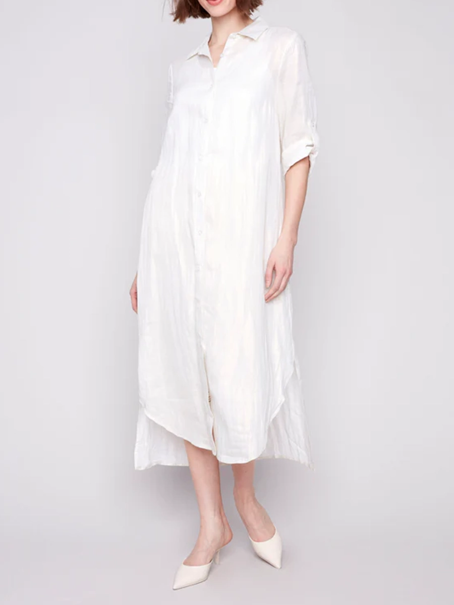 Elegant Solid Color Waist Dress For Women