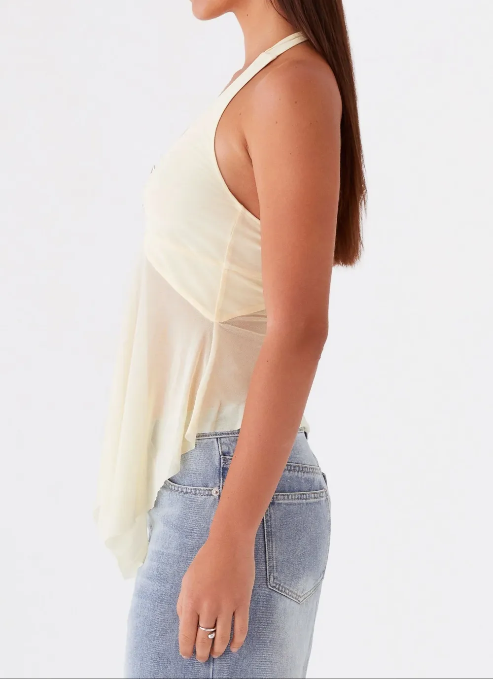Yellow Sheer Mesh Top