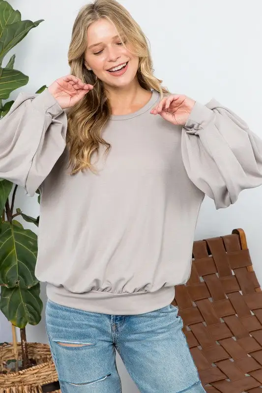 Lola Puffy Sleeve Sweatshirt | URBAN ECHO SHOP