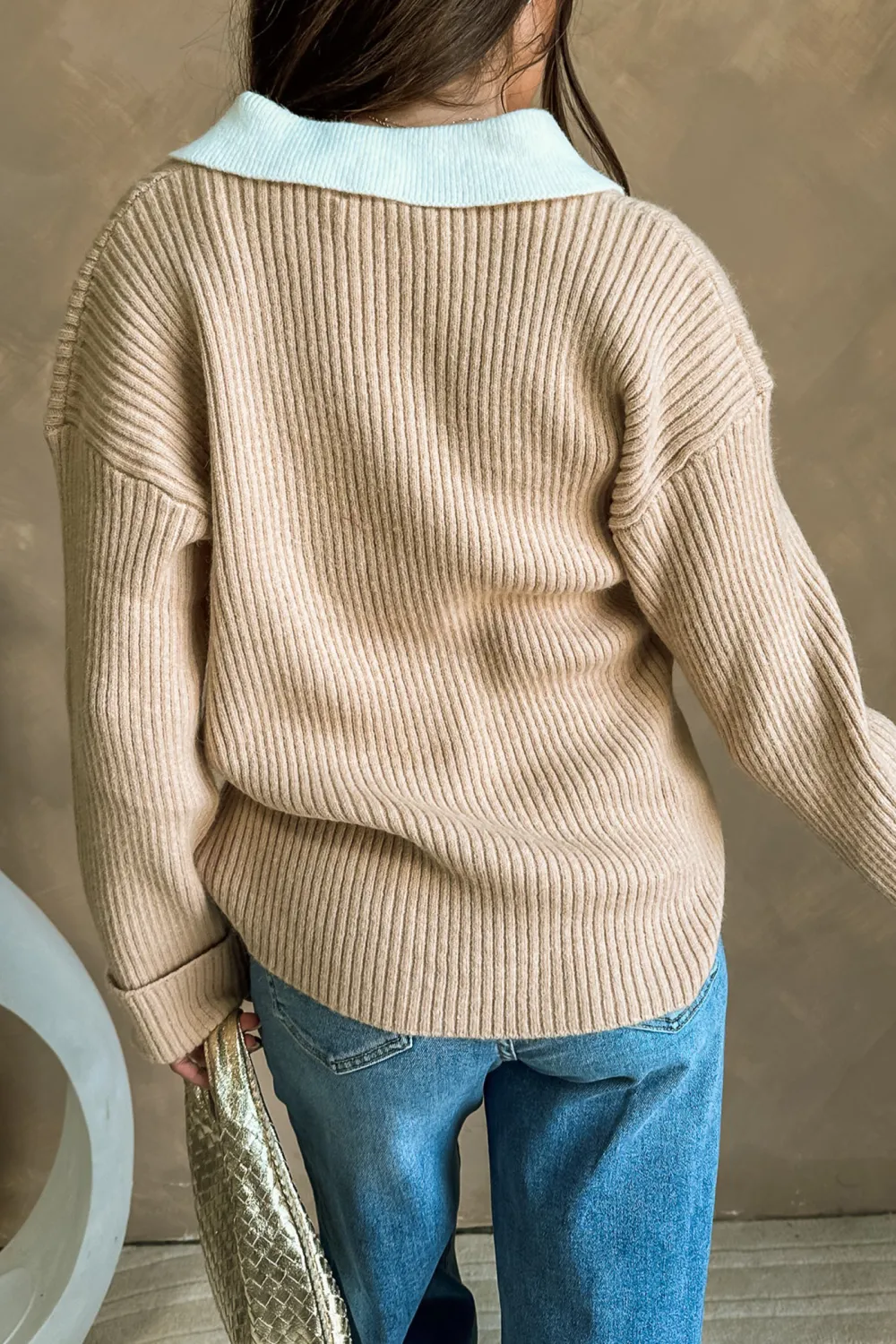 Dropped Shoulder Lapel Cardigan