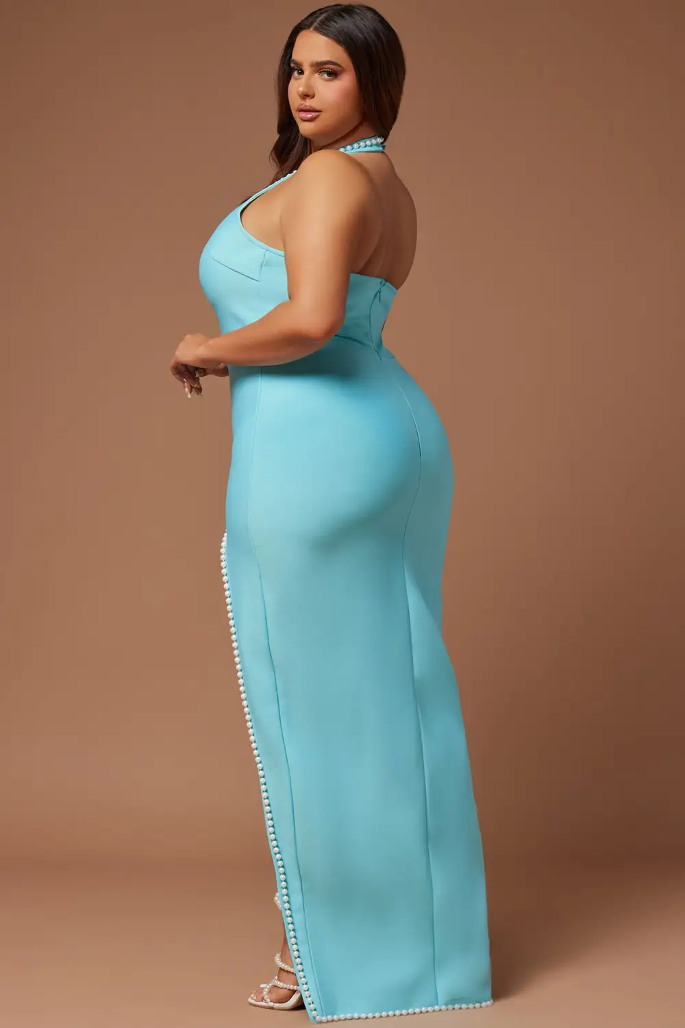 Ravenna Embellished Bandage Maxi Dress - Aqua