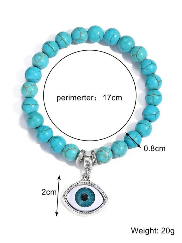 Bohemian Ethnic Turquoise Devil Eye Bracelet