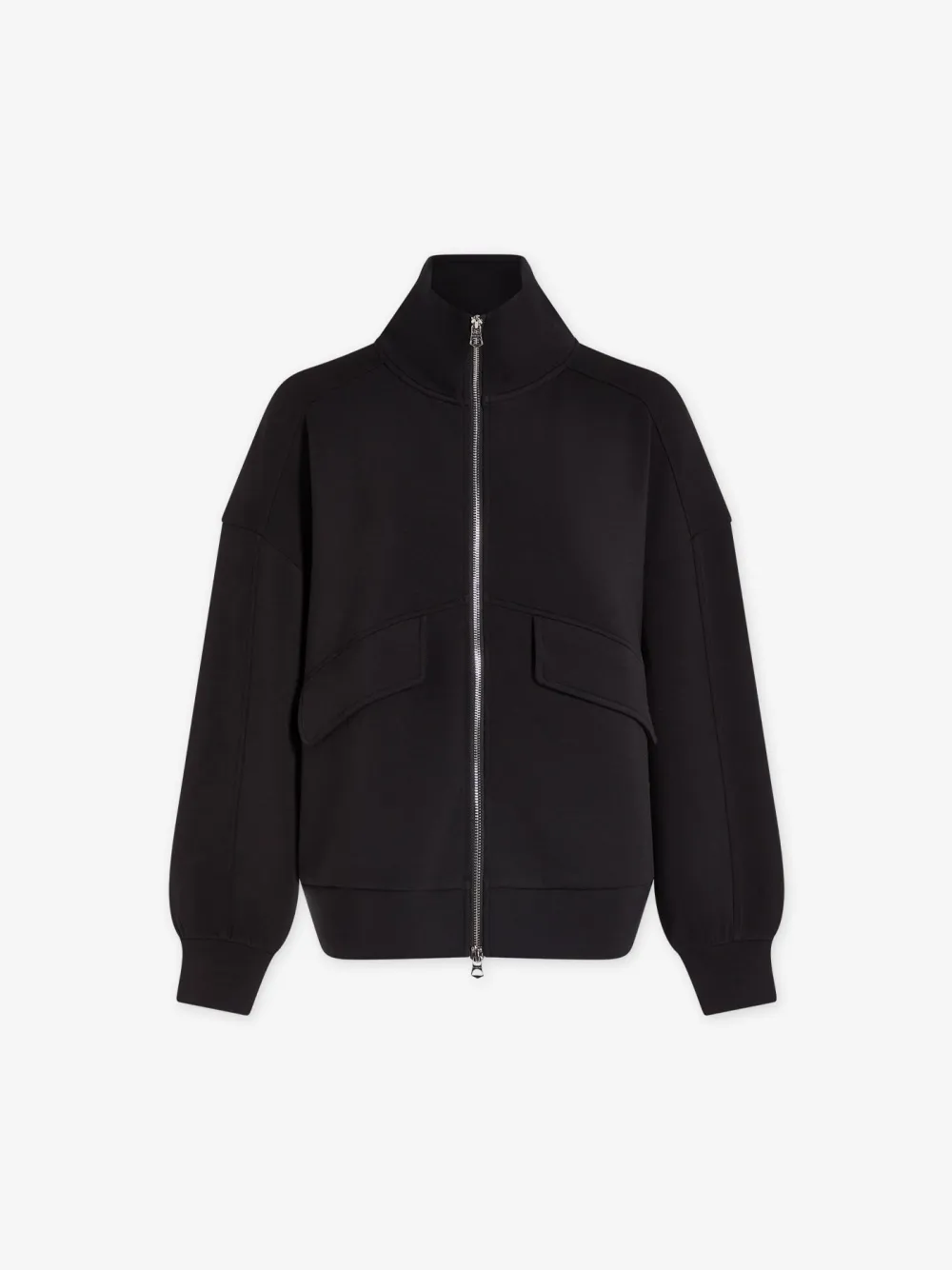 Modern Full-Zip Stand-Collar Pocketed Sweatshirt