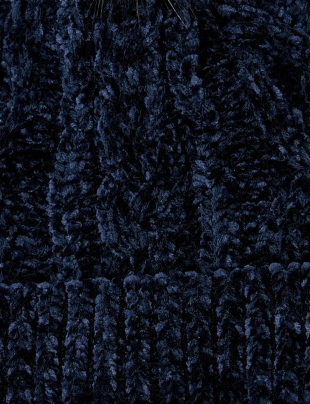 Navy Plain Knit Ribbed Hat