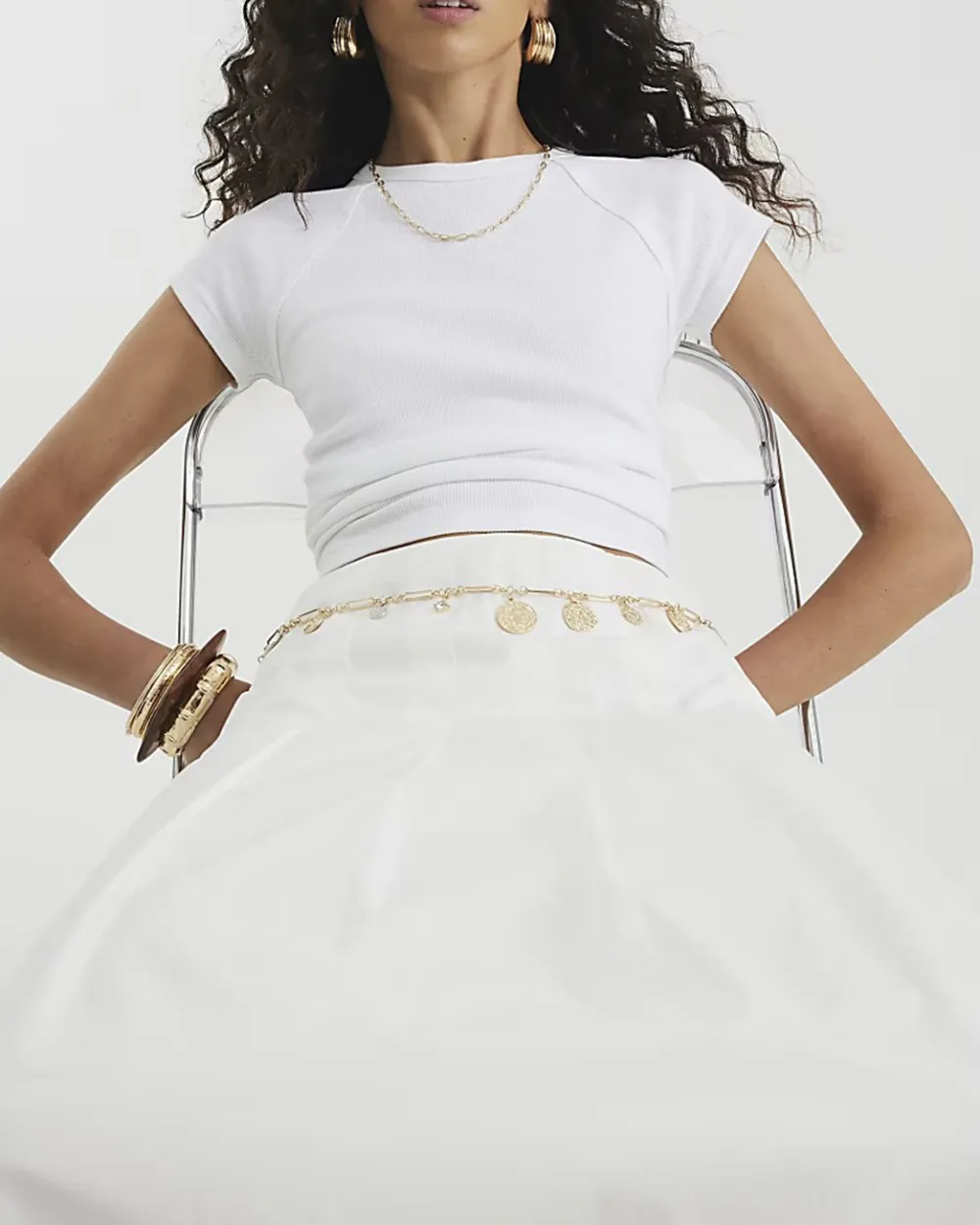 Solid Color Cotton Simple Long Skirts