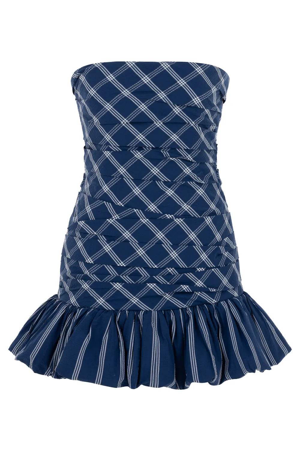 Strapless Mini Dress-Navy Blue