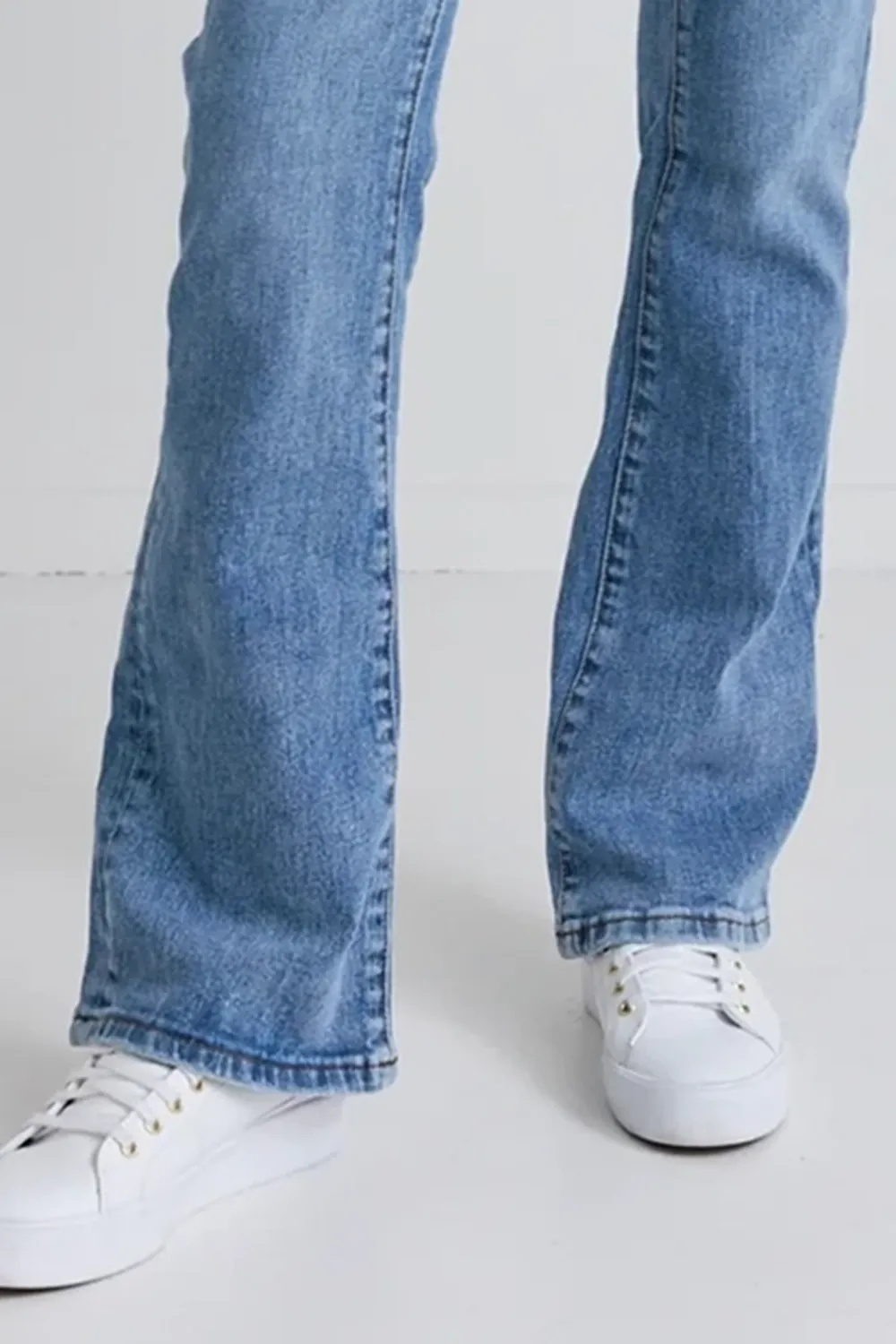 Blue Denim Straight - Leg Jeans