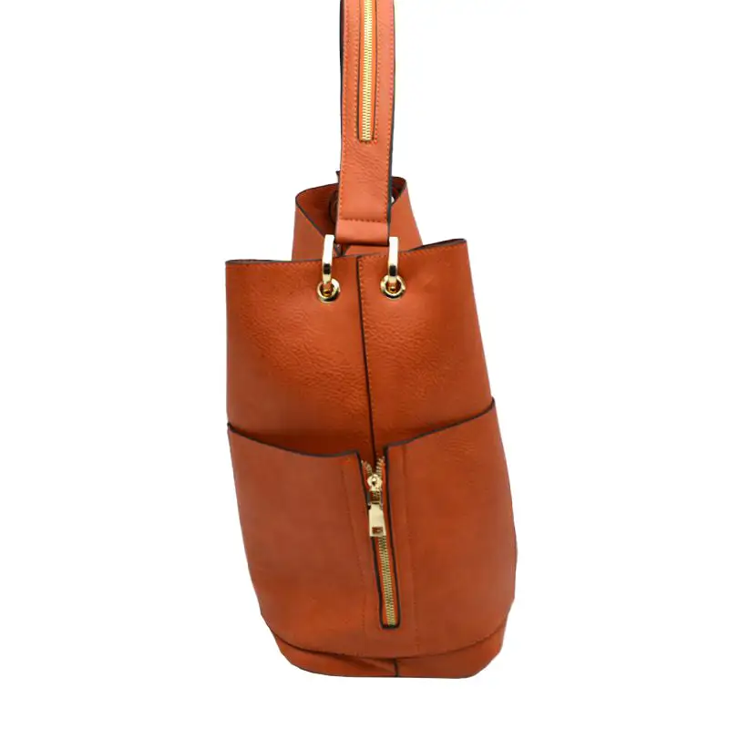 Pocket Bucket Satchel Bag