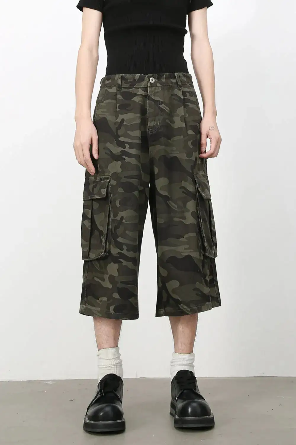 Utility Cotton Blend Casual Shorts