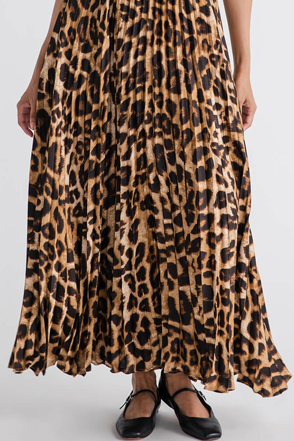 Miou Muse Leopard Print Pleated Dress - leopard