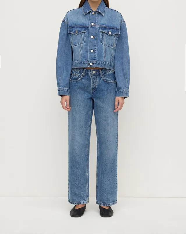 Classic Blue Cropped Denim Jacket