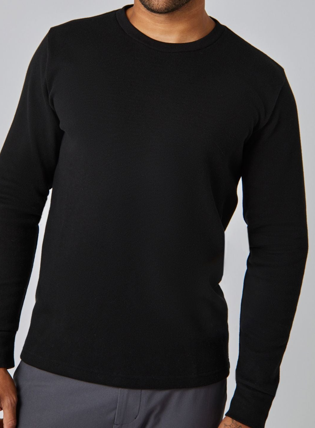 Black Thermal Long Sleeve Crew