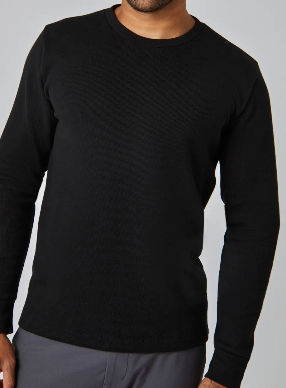 Black Thermal Long Sleeve Crew