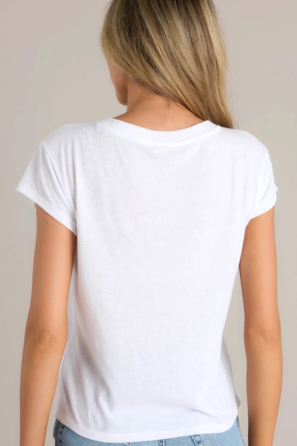 Z SUPPLY MODERN TRI BLEND WHITE V-NECK TEE