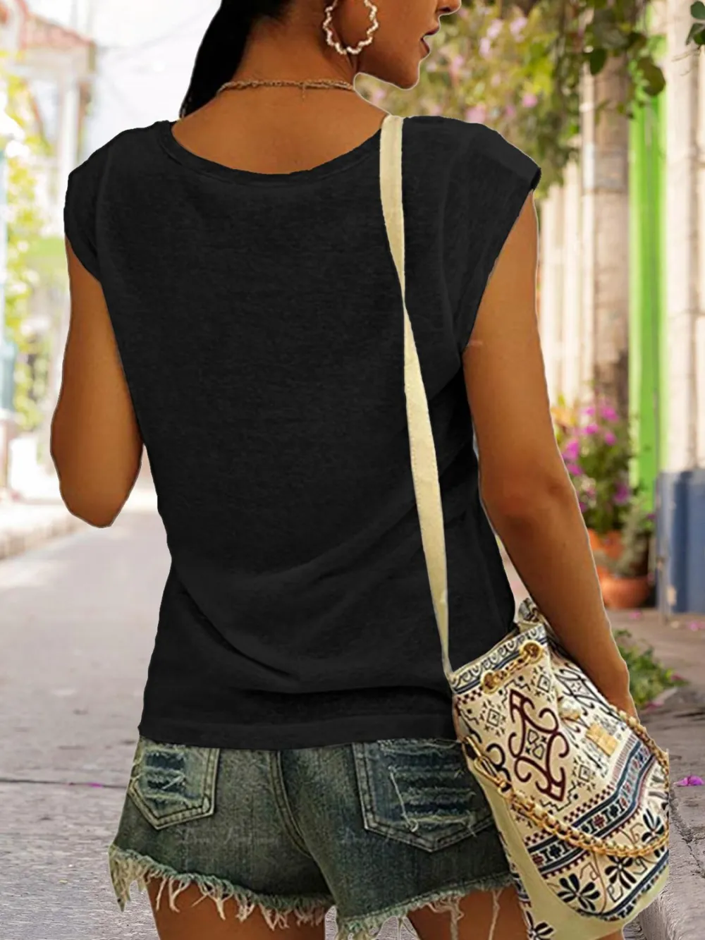 Full Size Heart Graphic V-Neck Tank Top