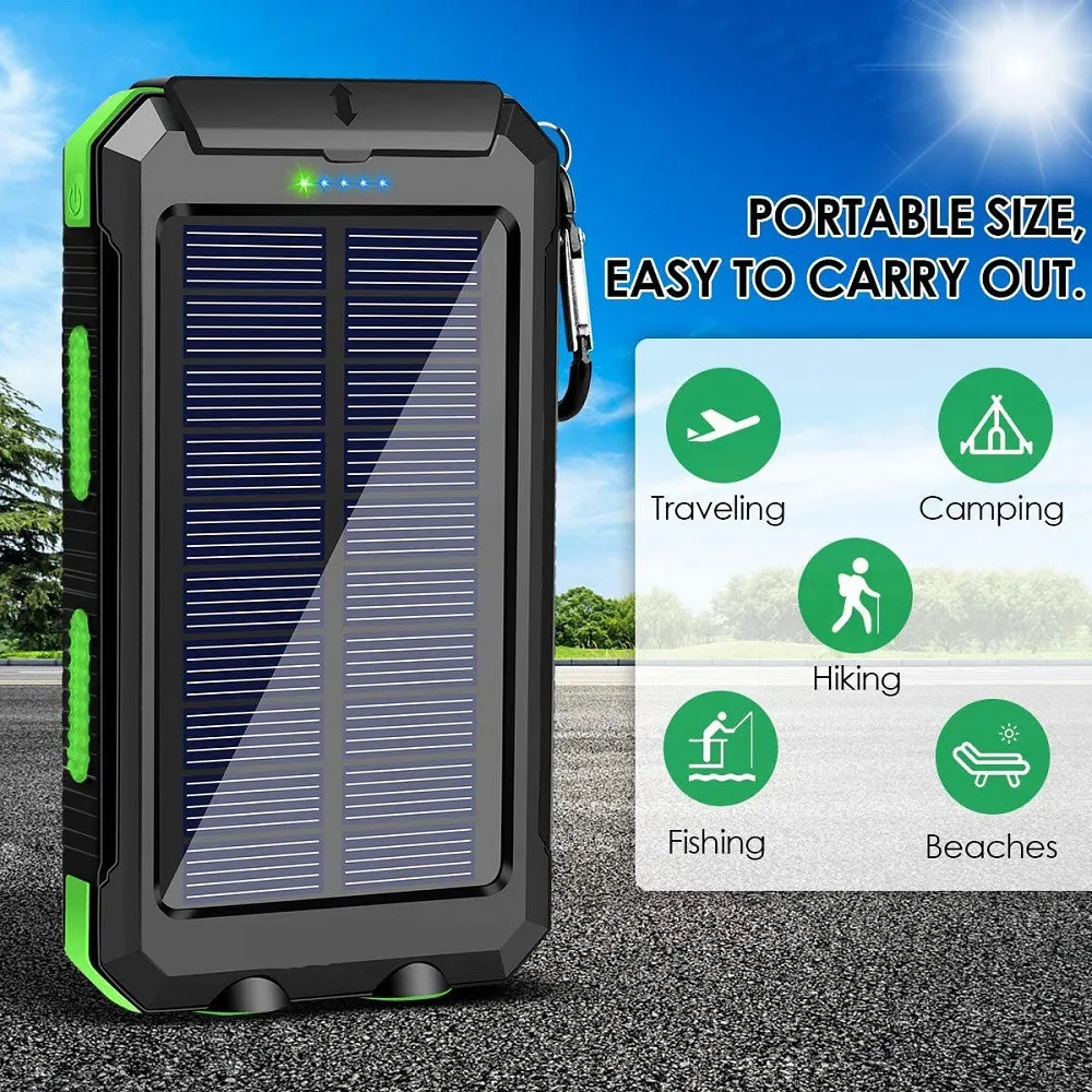 Outdoor multifunctional power bank, wireless charging, solar energy, flashlight