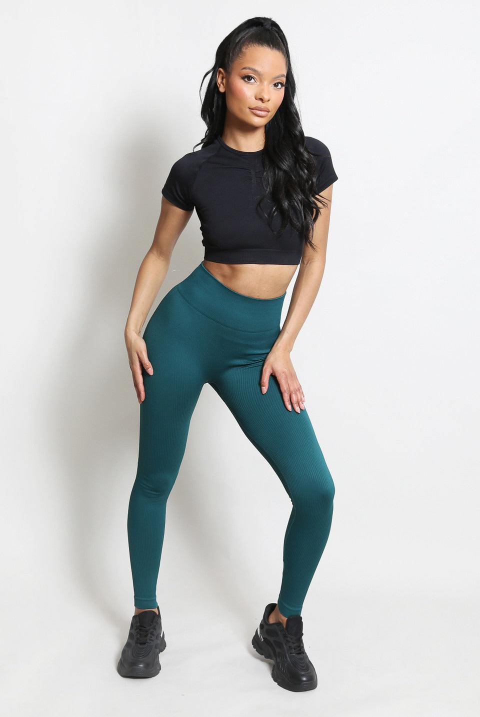 High Waist Ribbed Leggings - Della