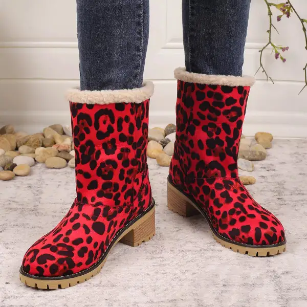 Print Plush Lined Boots