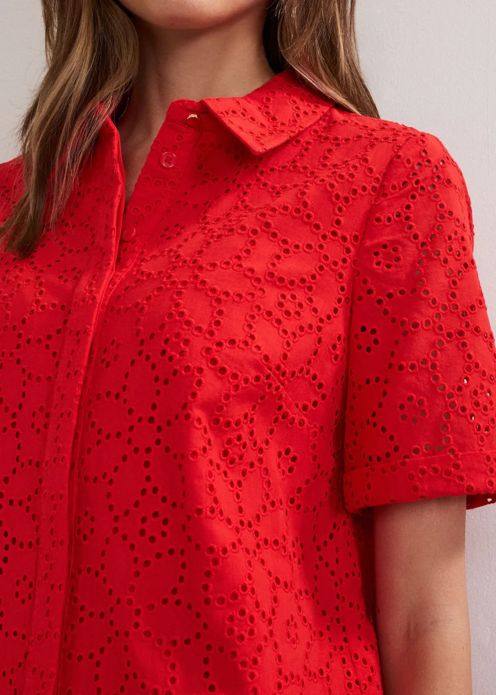 Cotton Warm Floral Embroidery Ladies Dress