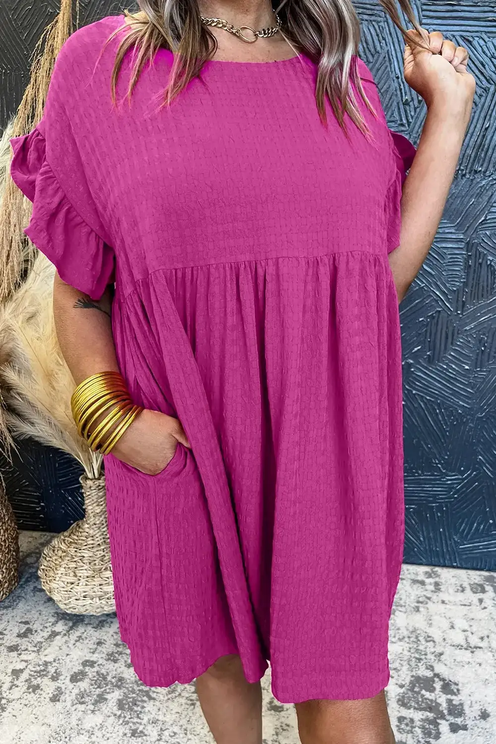 Easy Mini Round Neck Dress