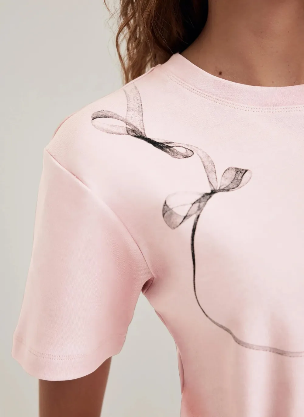 Casual Style Pink Cotton T-Shirt