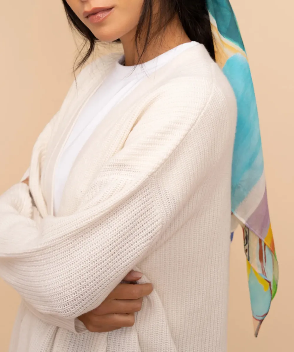 Multi Casual Style Oversized Square Scarf Wrap