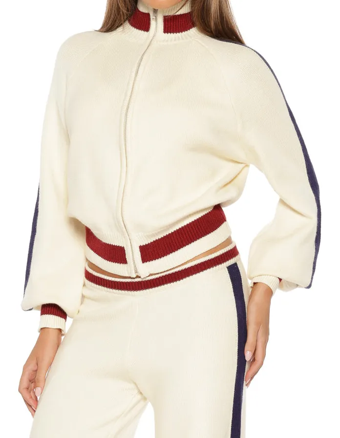Zip Knit Jacquard Zip Sweater