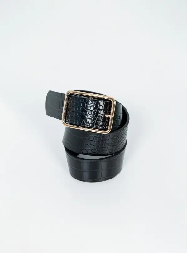 Buckle Faux Leather Smart Detail Belt